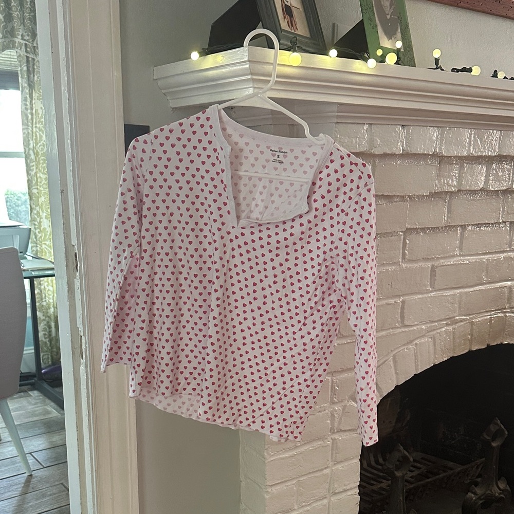 Roller Rabbit Pink Heart Patterned PJ Set
